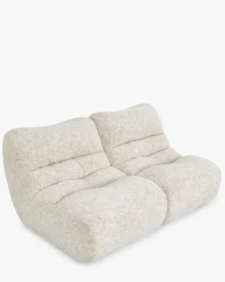 Canapé 2 places modulable, Tweed moucheté beige Chill