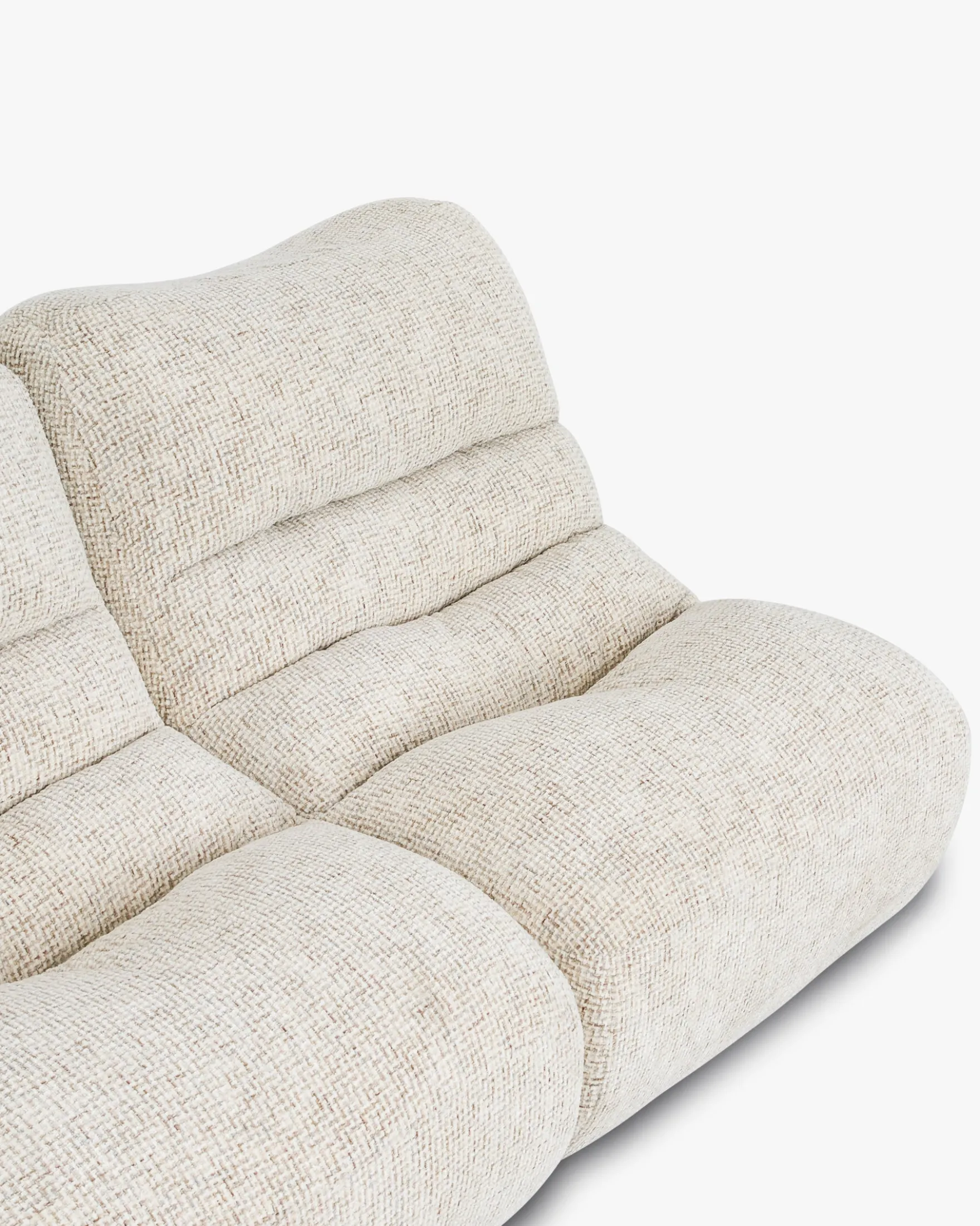 Canapé 2 places modulable, Tweed moucheté beige Chill