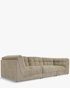 Canapé 4 places modulable, Tweed taupe, L297 Paul
