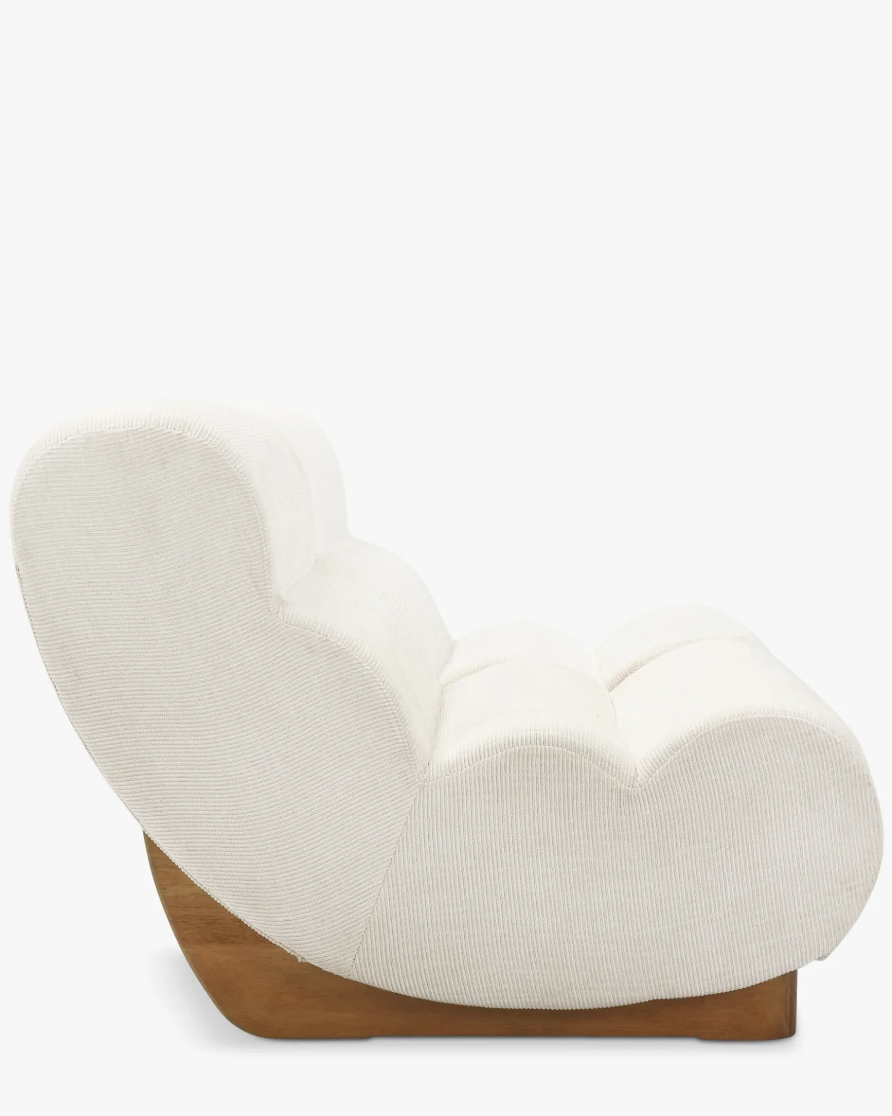 Canapé 2 places modulable, Tweed crème & bois blond Cozy