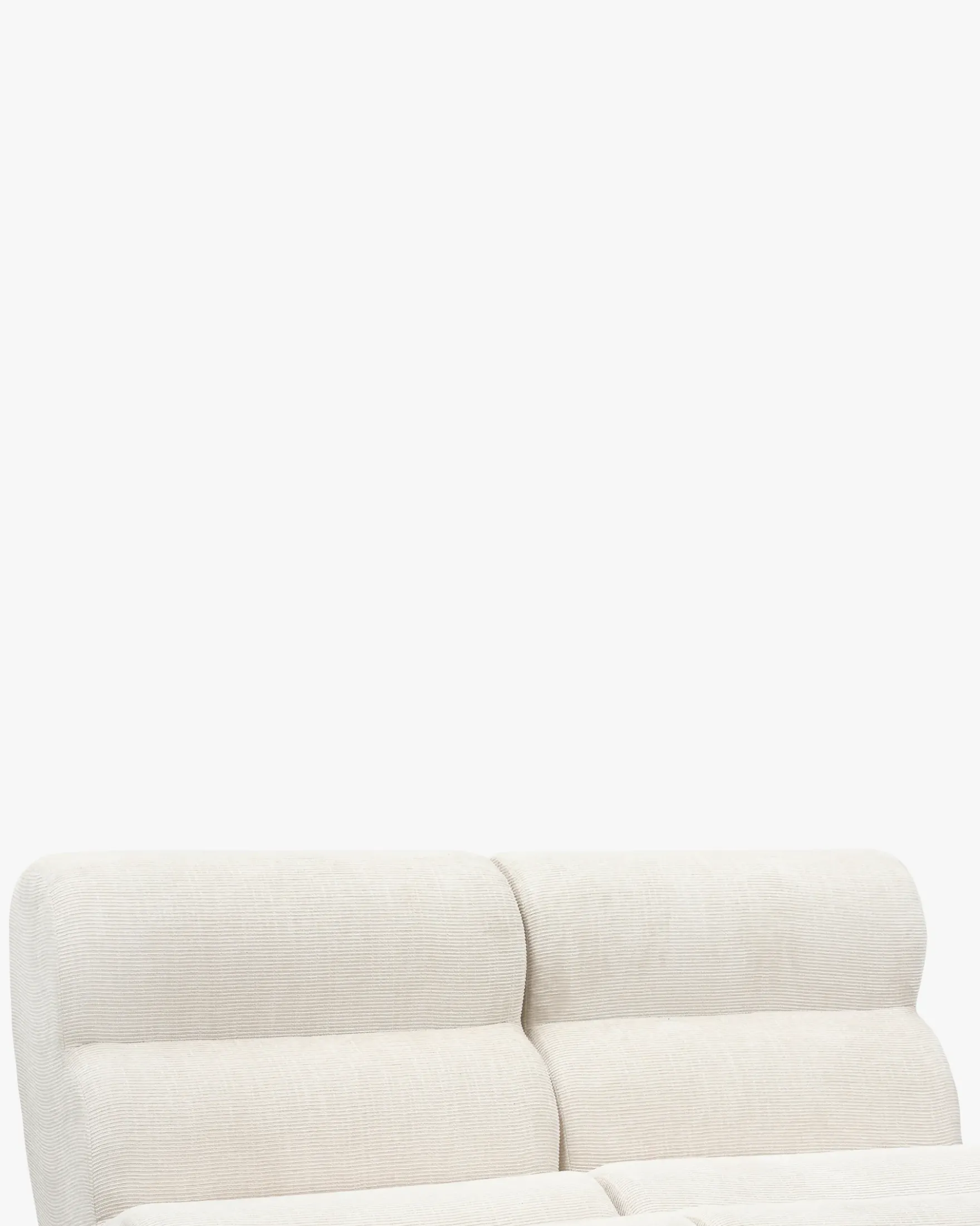 Canapé 2 places modulable, Tweed crème & bois blond Cozy