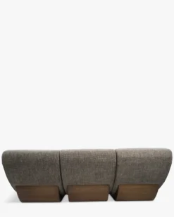 Canapé 3 places modulable, Tweed Taupe New York & Bois blond Cozy