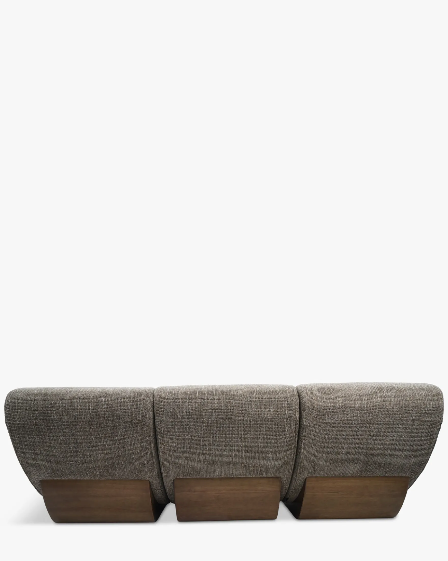 Canapé 3 places modulable, Tweed Taupe New York & Bois blond Cozy