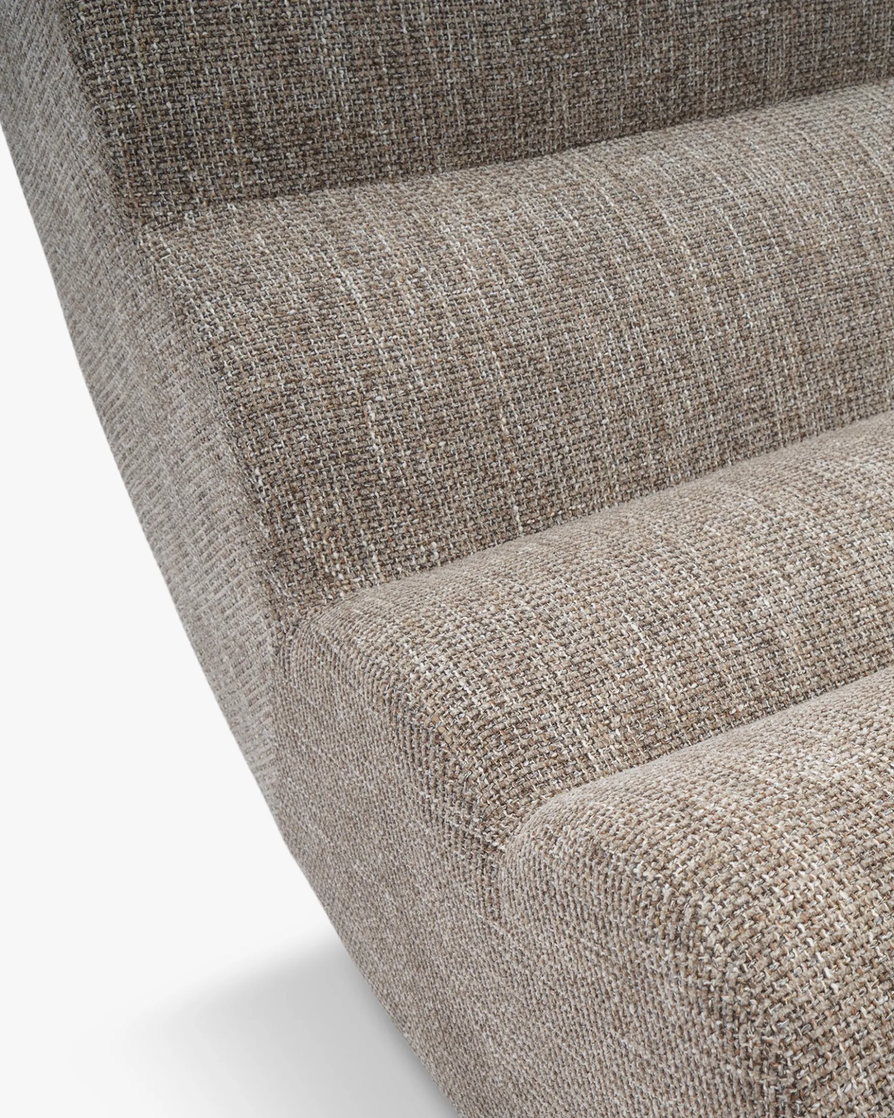 Canapé 2 places modulable, Tweed Taupe New York & Bois blond Cozy