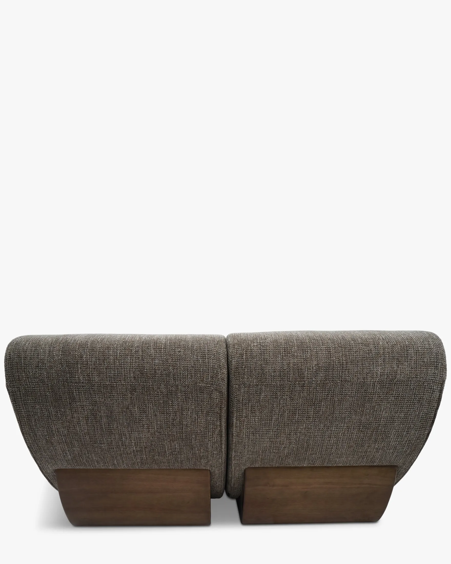 Canapé 2 places modulable, Tweed Taupe New York & Bois blond Cozy
