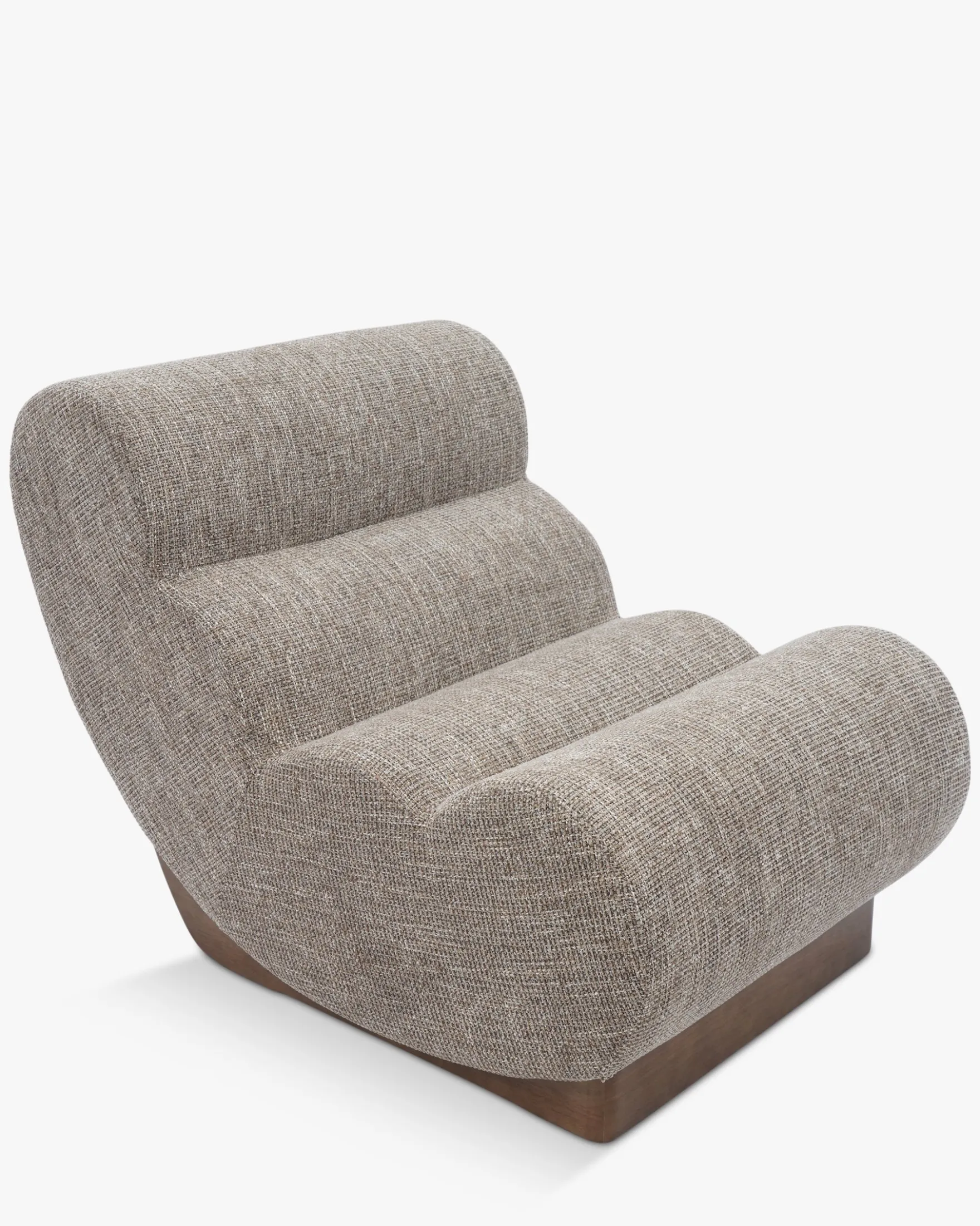 Canapé 2 places modulable, Tweed Taupe New York & Bois blond Cozy