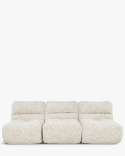 Canapé 3 places modulable, Tweed moucheté beige Chill
