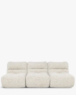 Canapé 3 places modulable, Tweed moucheté beige Chill