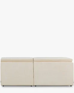 Canapé 2 places modulable, Velours beige pampa, L191 Paul