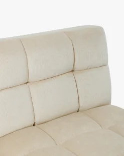 Canapé 2 places modulable, Velours beige pampa, L191 Paul