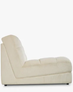 Canapé 2 places modulable, Velours beige pampa, L170 Paul