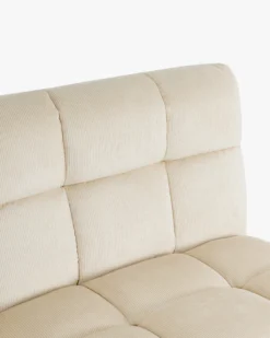 Canapé 2 places modulable, Velours beige pampa, L170 Paul