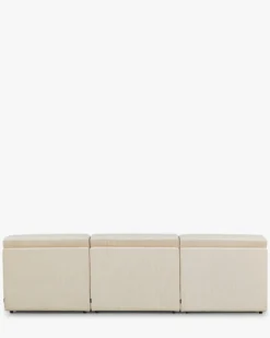 Canapé 3 places modulable, Velours beige pampa, L297 Paul