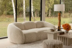 Canapé 3 places, Tweed beige moucheté, L231 Dulcia
