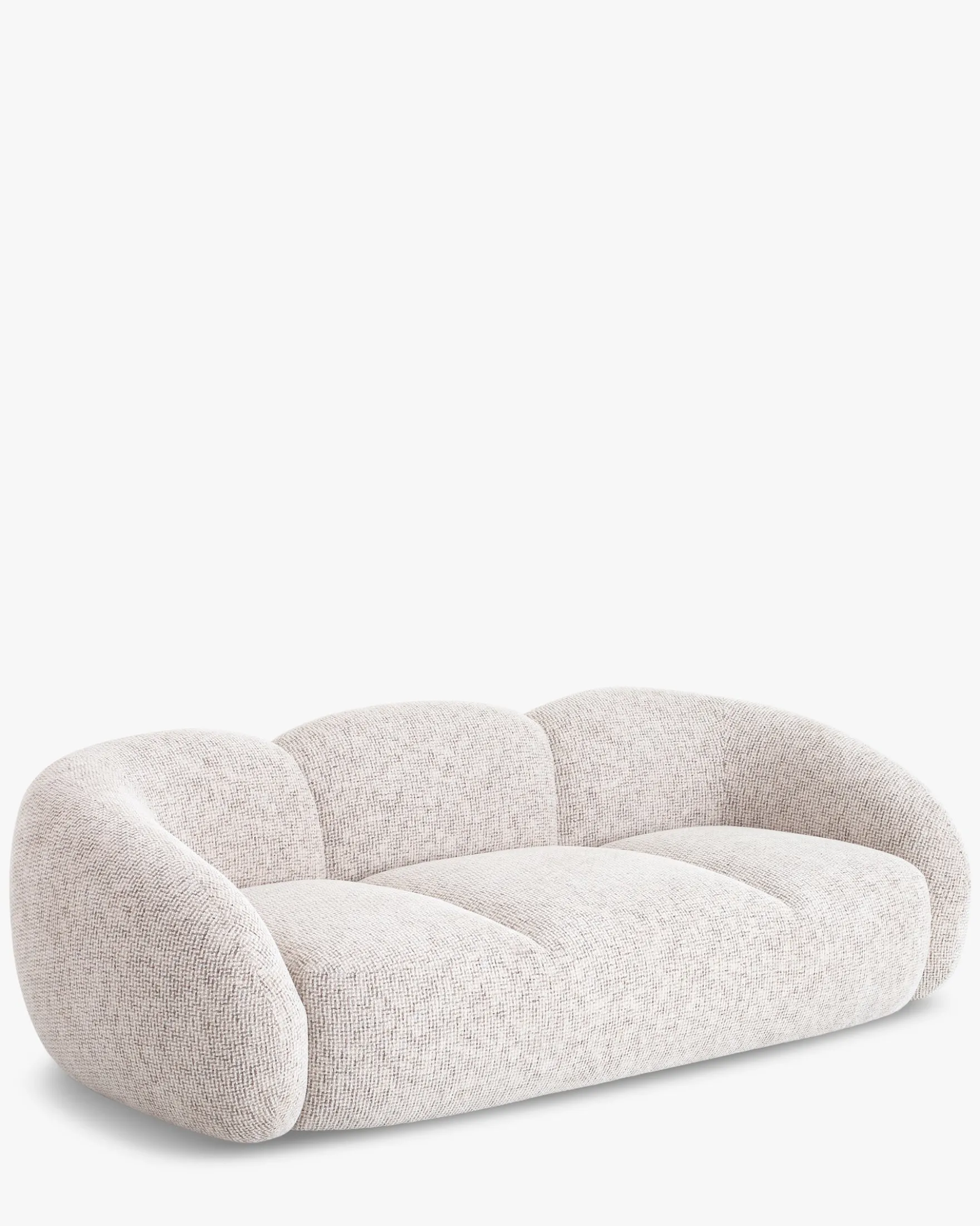Canapé 3 places, Tweed beige moucheté, L231 Dulcia