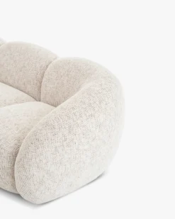Canapé 3 places, Tweed beige moucheté, L231 Dulcia