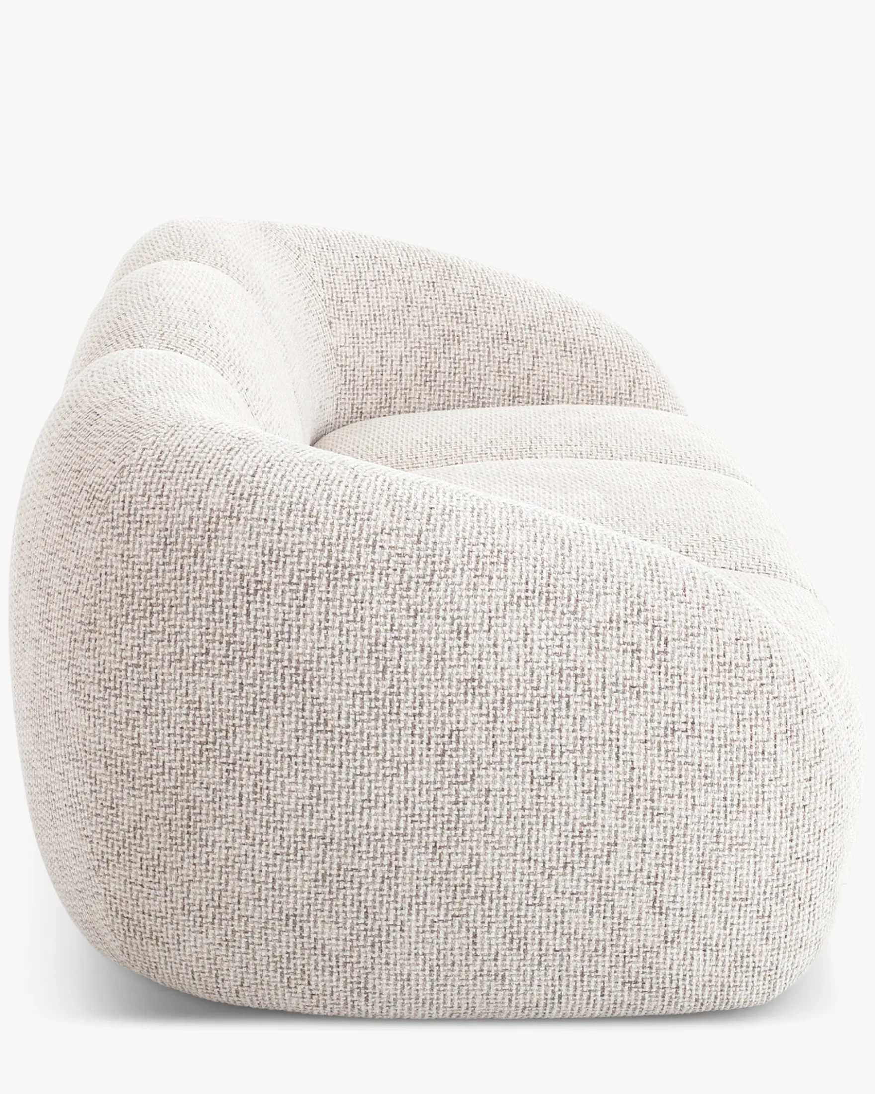 Canapé 3 places, Tweed beige moucheté, L231 Dulcia