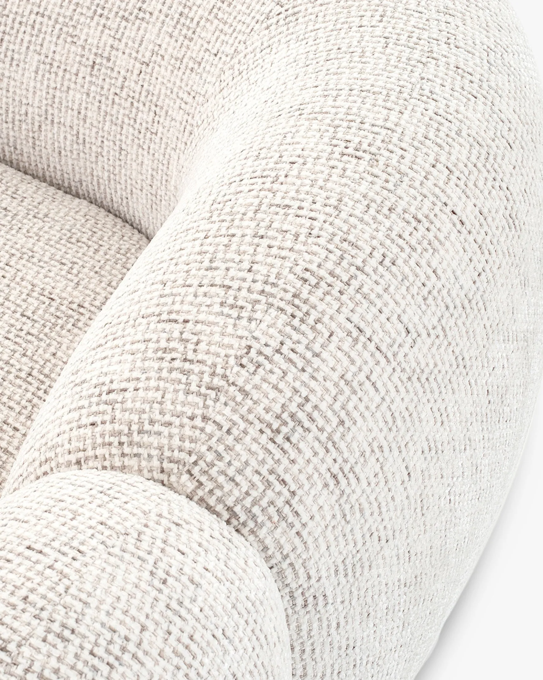 Canapé 3 places, Tweed beige moucheté, L231 Dulcia