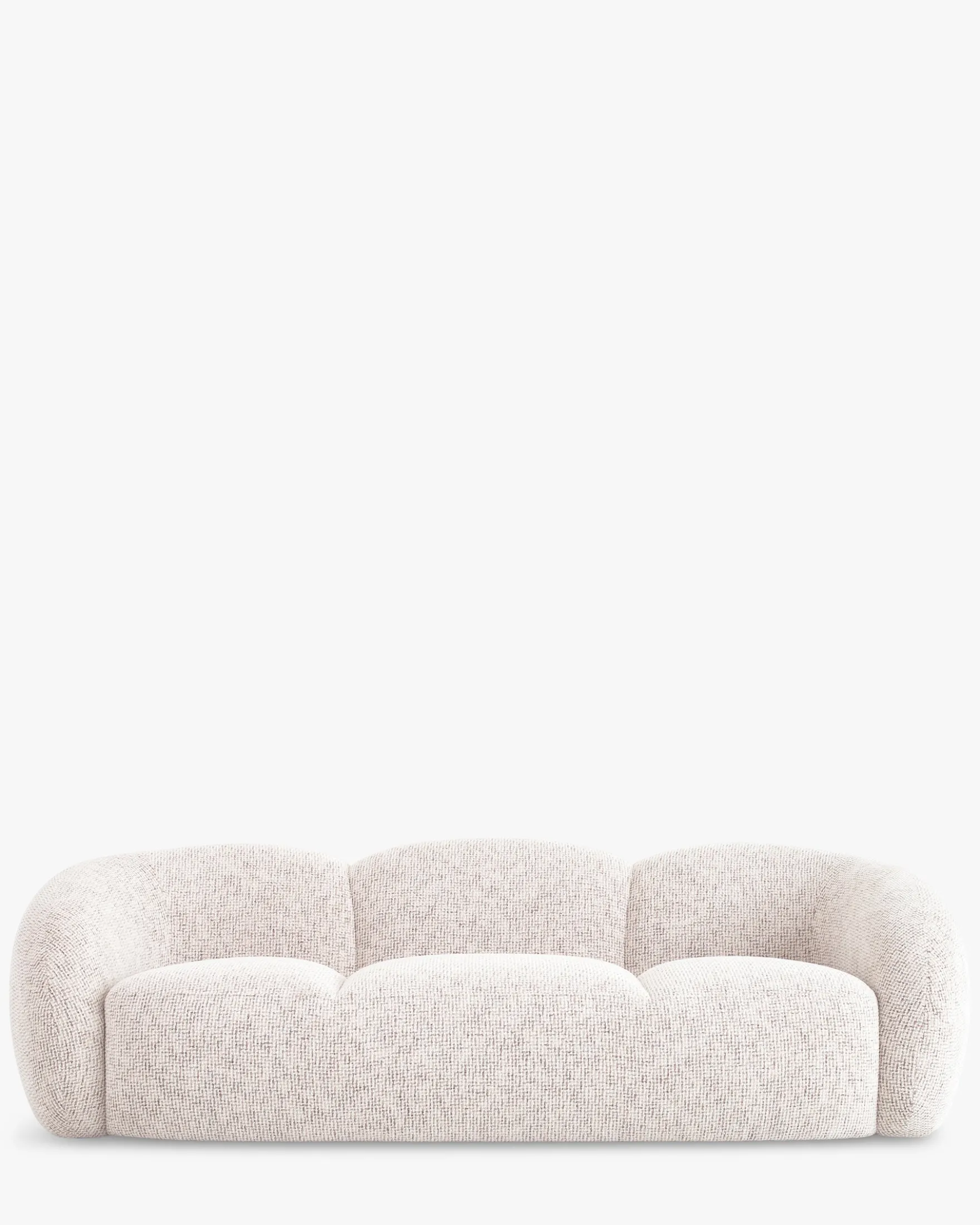 Canapé 3 places, Tweed beige moucheté, L231 Dulcia
