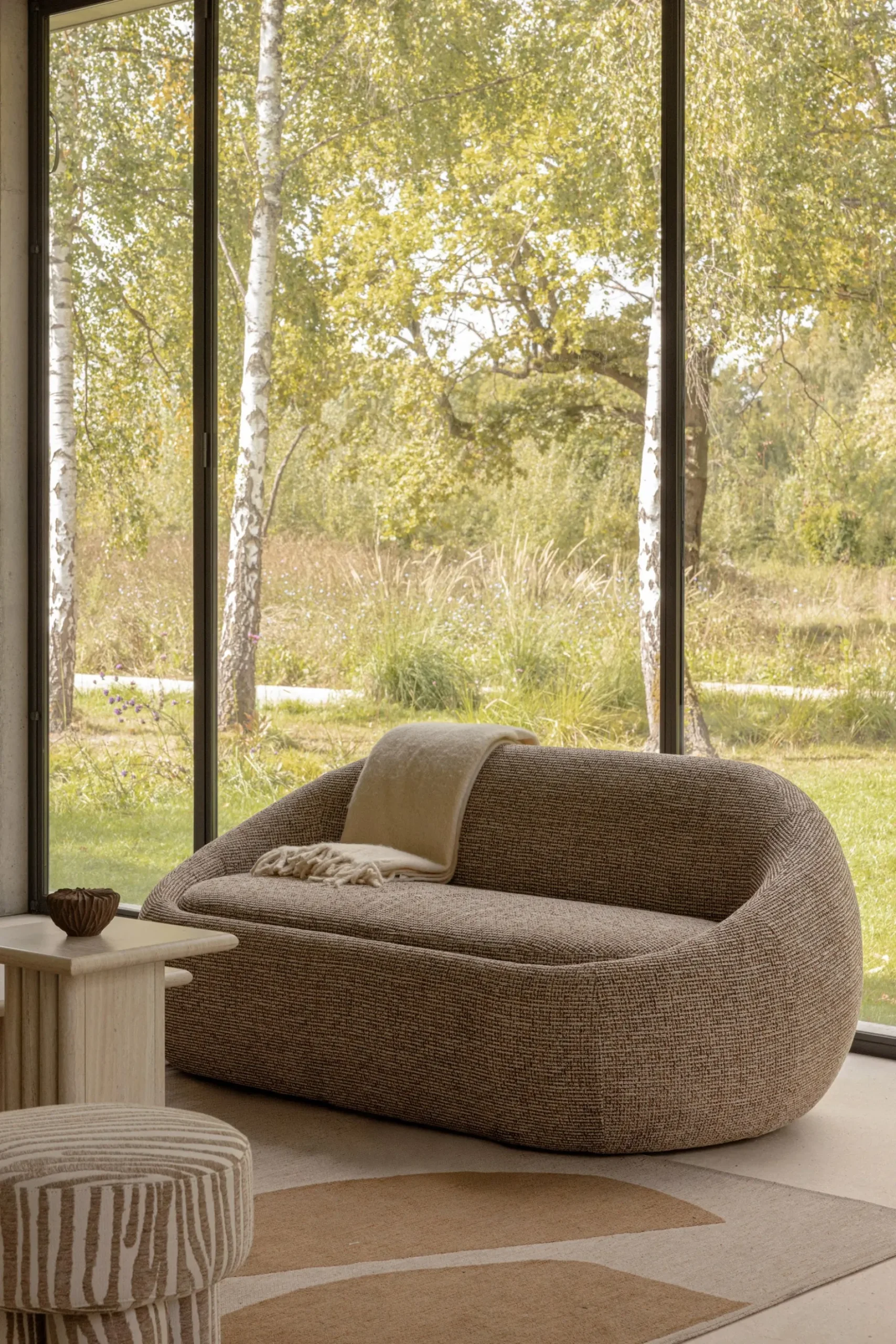 Canapé 2 places, Tweed marron mocha, L200 Nest