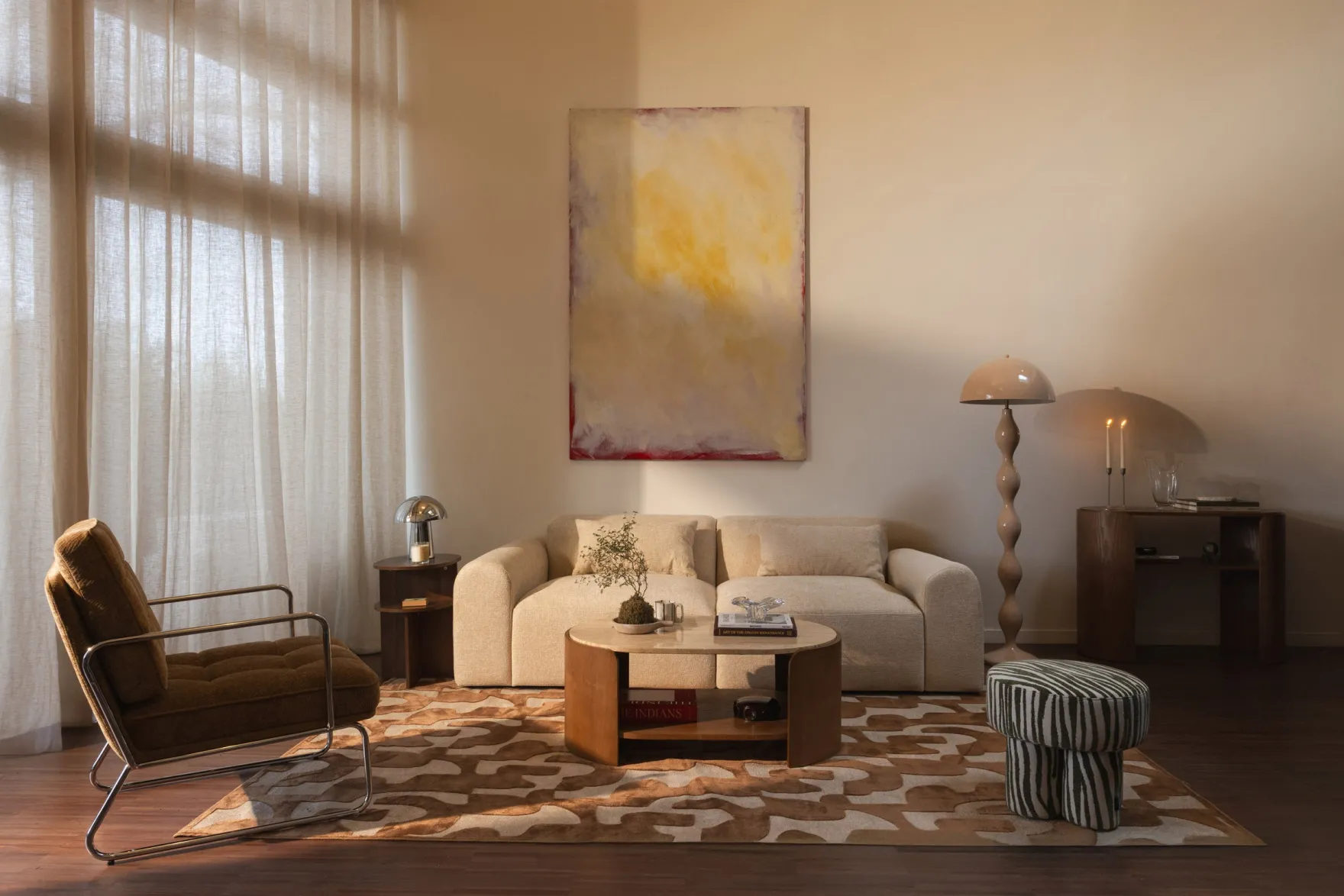 Canapé 3 places, Tweed sable, L226 Amanda