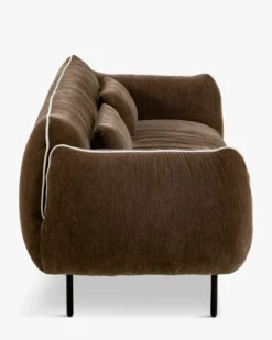Canapé 3 places, Velours marron chenillé, L200 Fanny