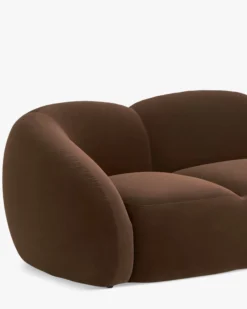 Canapé 3 places, Velours marron intense, L231 Dulcia