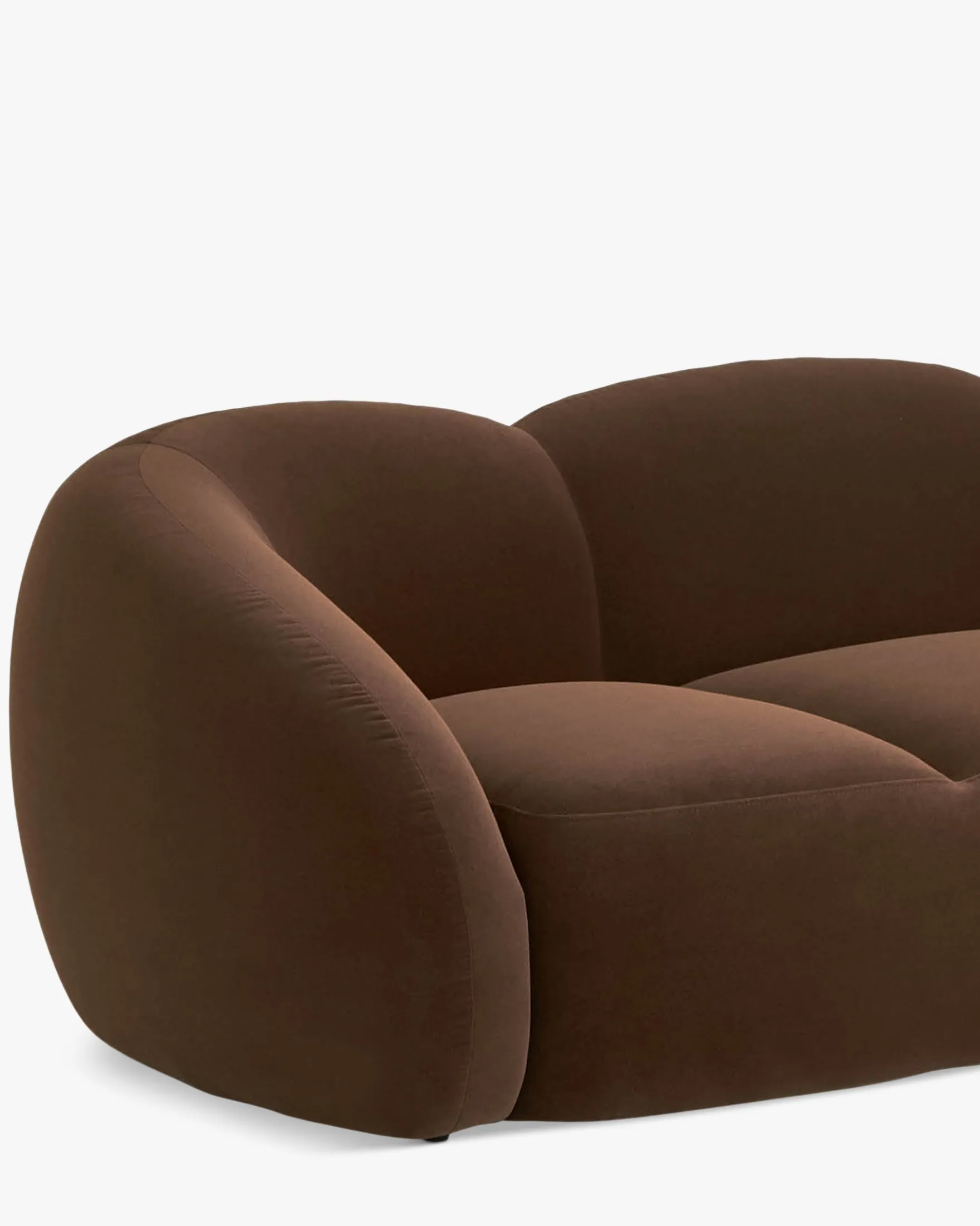 Canapé 3 places, Velours marron intense, L231 Dulcia