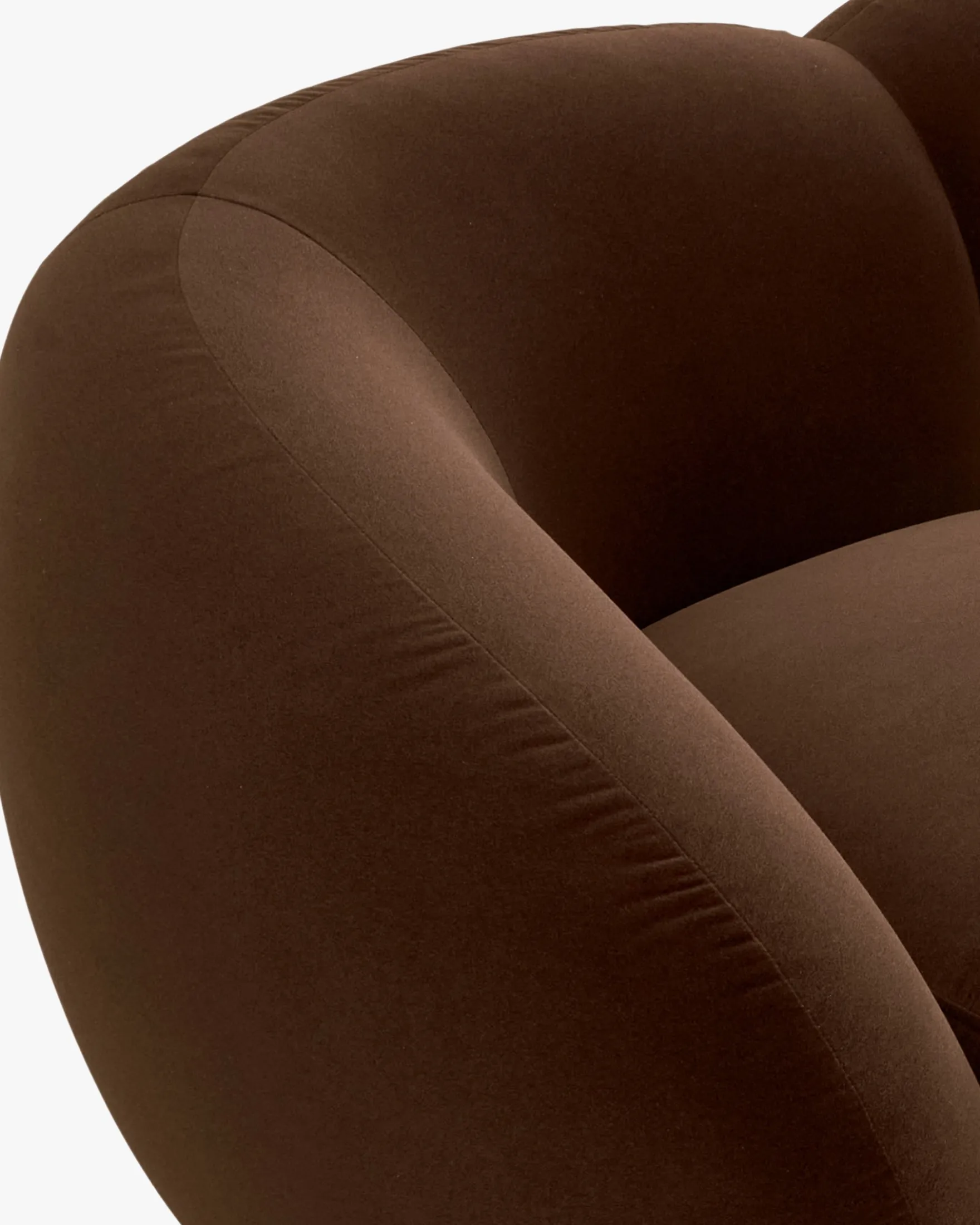 Canapé 3 places, Velours marron intense, L231 Dulcia