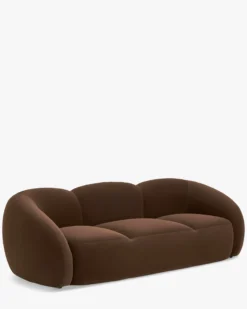 Canapé 3 places, Velours marron intense, L231 Dulcia