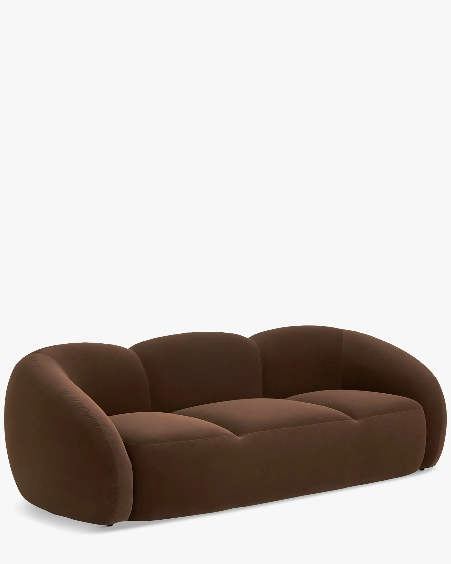 Canapé 3 places, Velours marron intense, L231 Dulcia