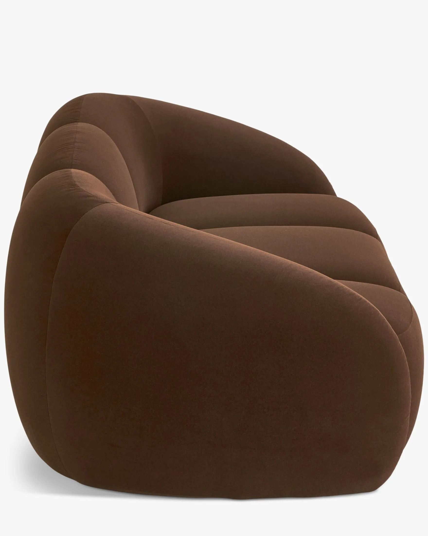 Canapé 3 places, Velours marron intense, L231 Dulcia