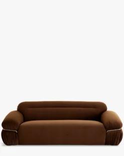 Canapé 3 places, Velours marron intense, L230 Elea