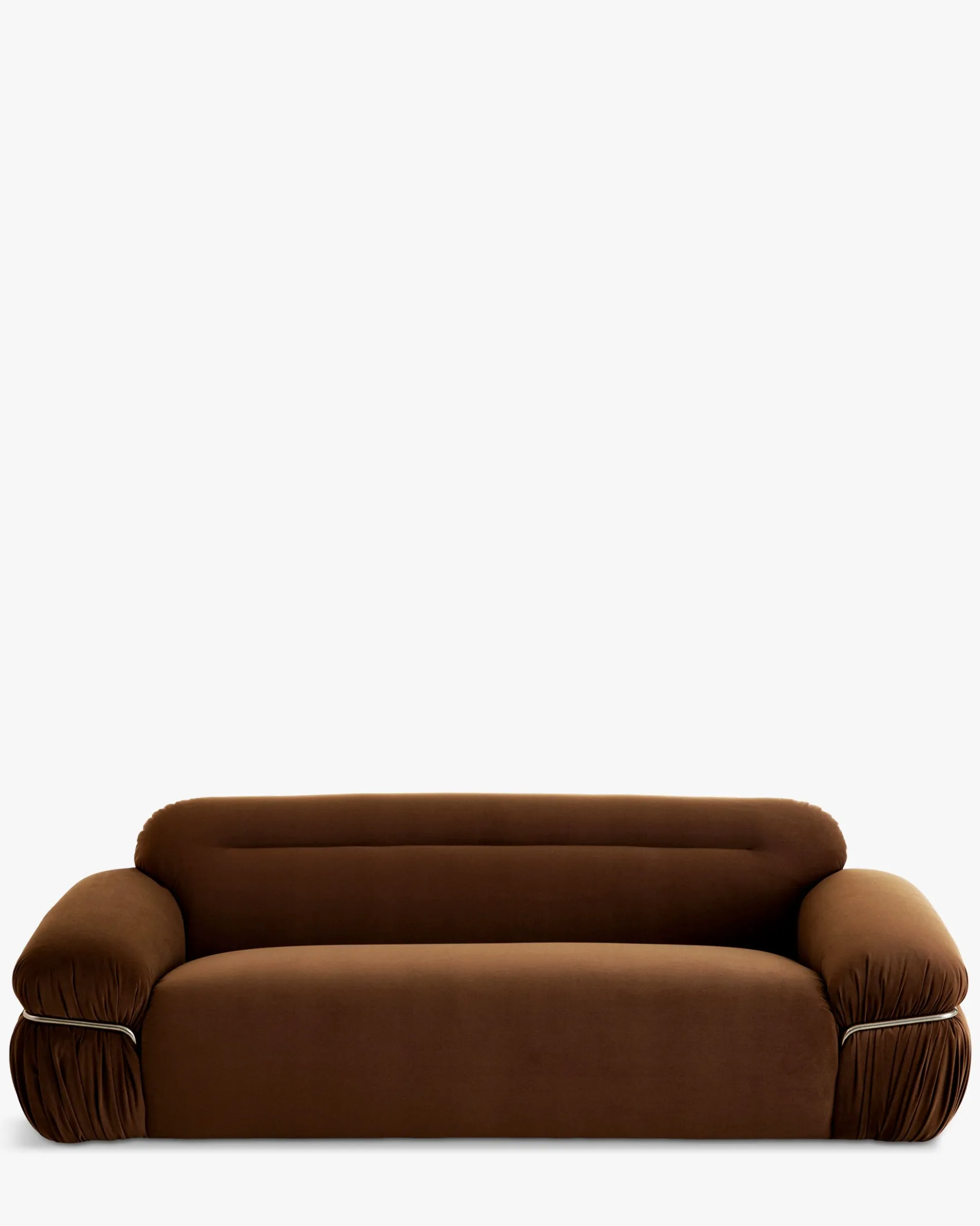 Canapé 3 places, Velours marron intense, L230 Elea