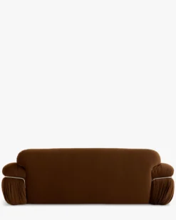 Canapé 3 places, Velours marron intense, L230 Elea