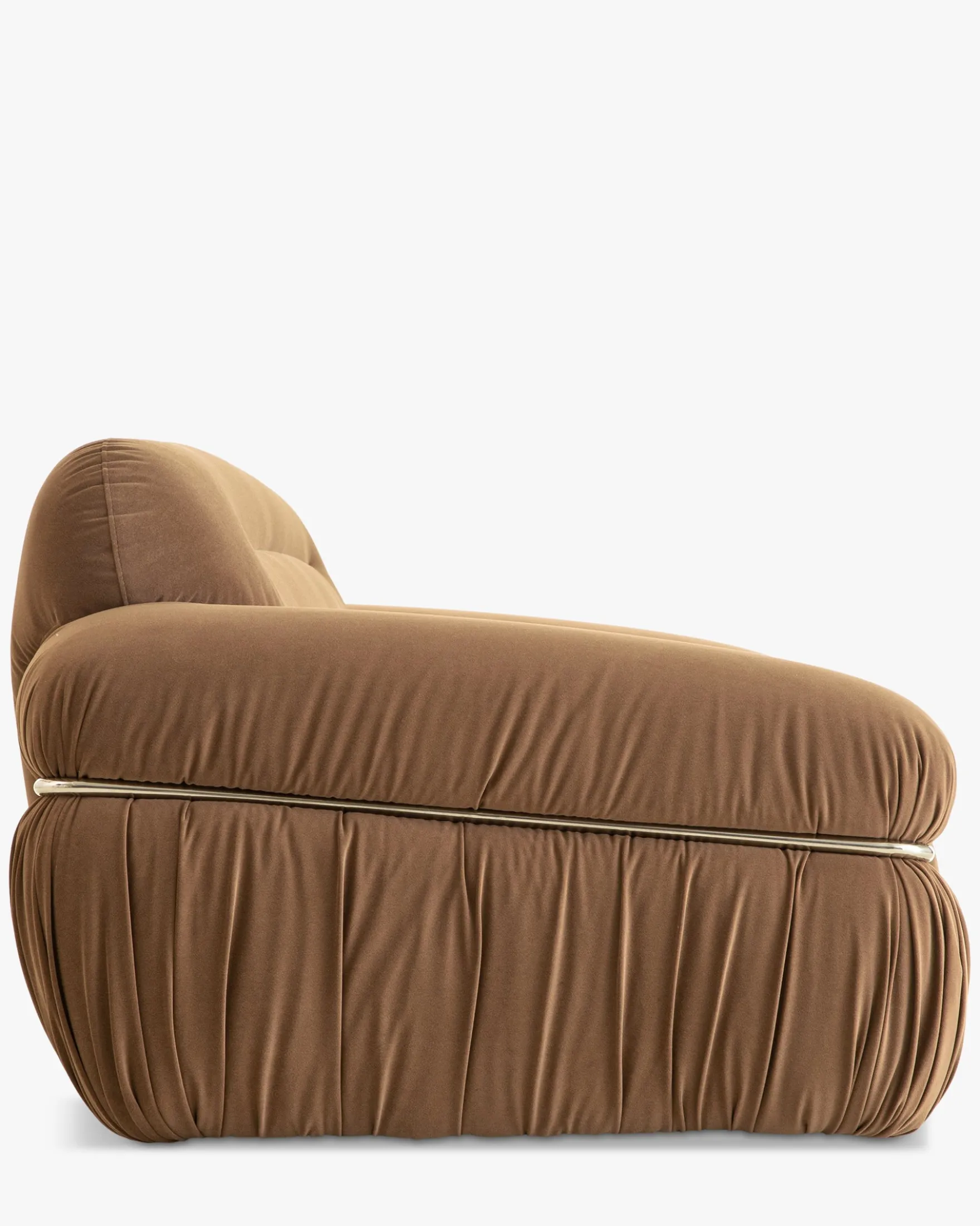 Canapé 3 places, Velours marron taupe, L230 Elea