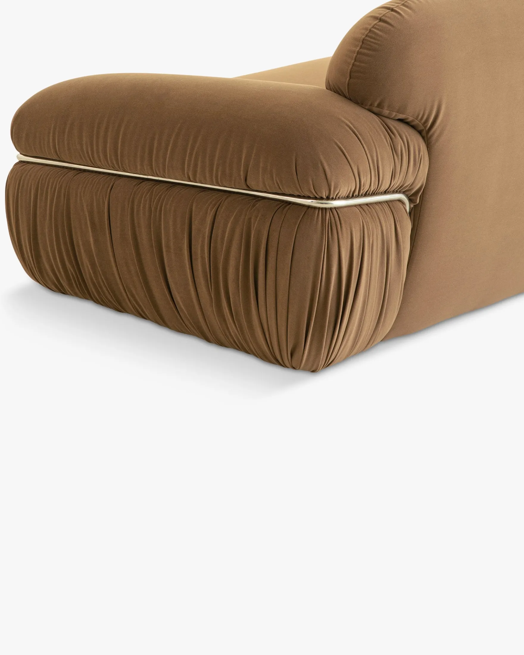 Canapé 3 places, Velours marron taupe, L230 Elea