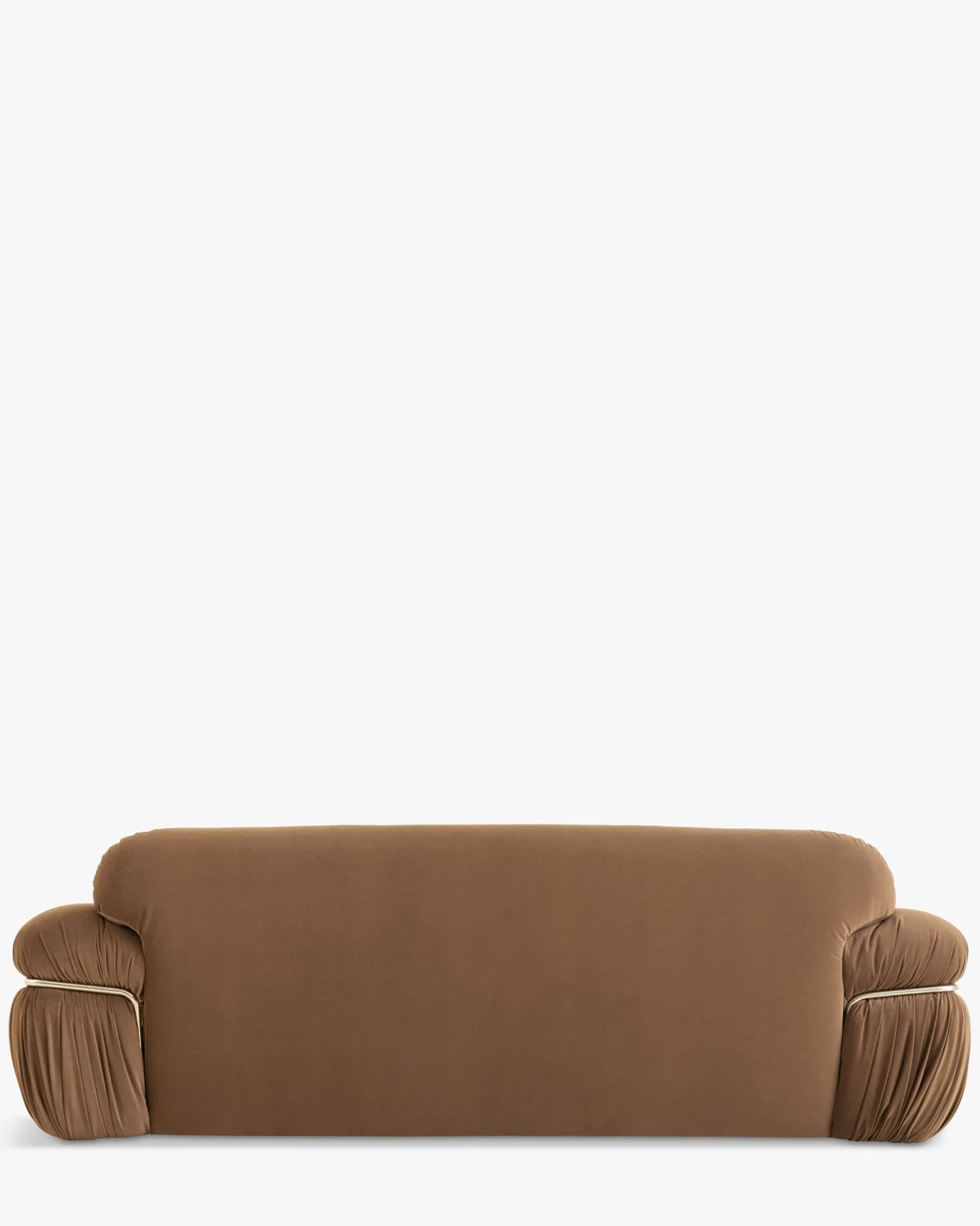 Canapé 3 places, Velours marron taupe, L230 Elea