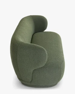 Canapé 2 places, Vert kaki bouclé, L170 Giulia