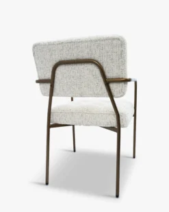 Chaise, Beige Cappuccino & Métal bronze Orea