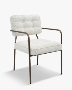 Chaise, Beige Cappuccino & Métal bronze Orea