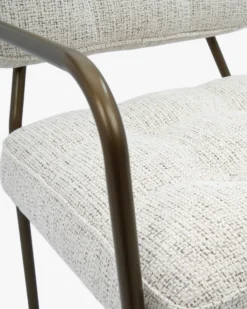 Chaise, Beige Cappuccino & Métal bronze Orea