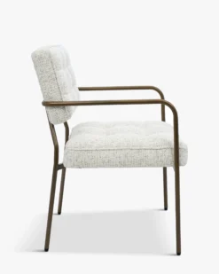 Chaise, Beige Cappuccino & Métal bronze Orea