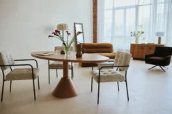 Chaise, Beige Cappuccino & Métal bronze Orea