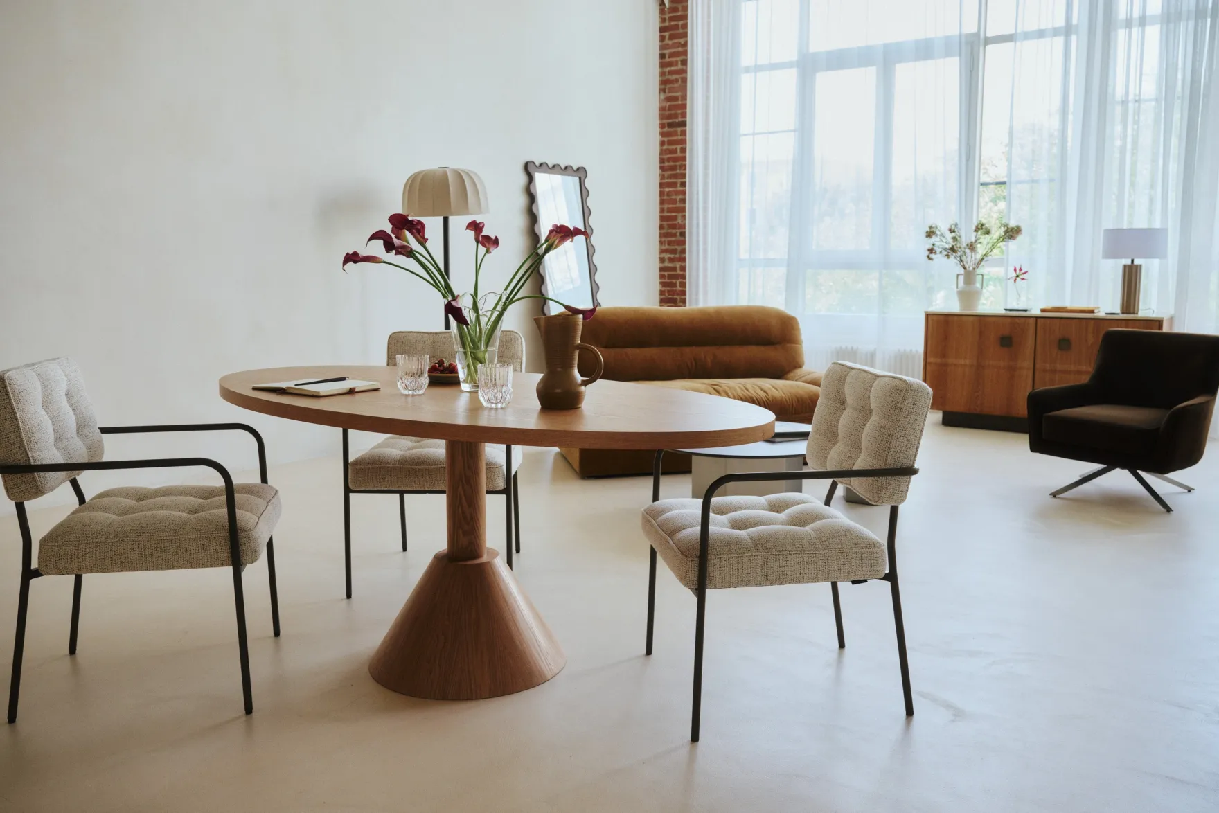 Chaise, Beige Cappuccino & Métal bronze Orea