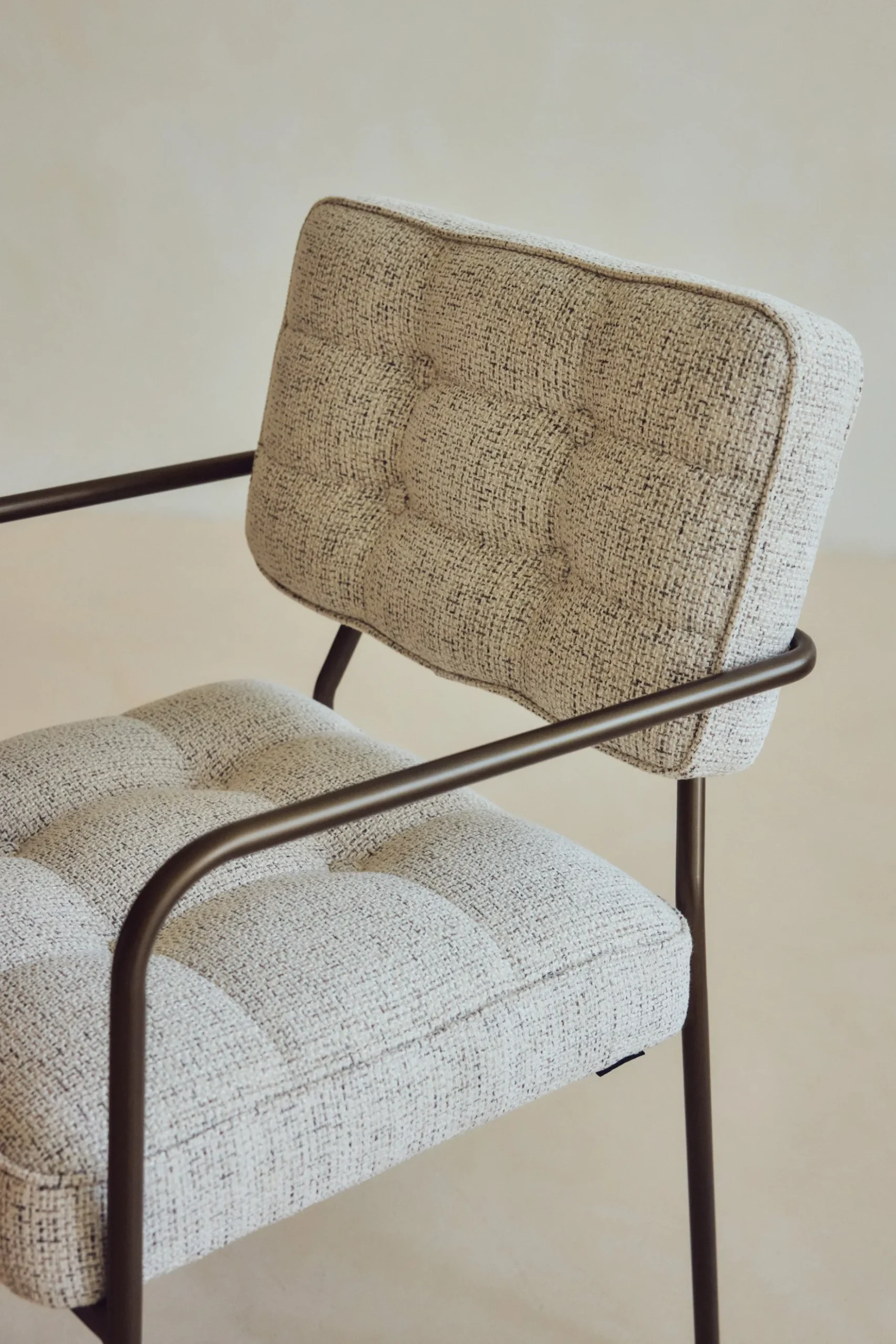 Chaise, Beige Cappuccino & Métal bronze Orea