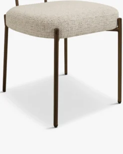 Chaise, Beige capuccino & métal chocolat Mogan