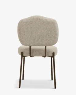 Chaise, Beige capuccino & métal chocolat Mogan
