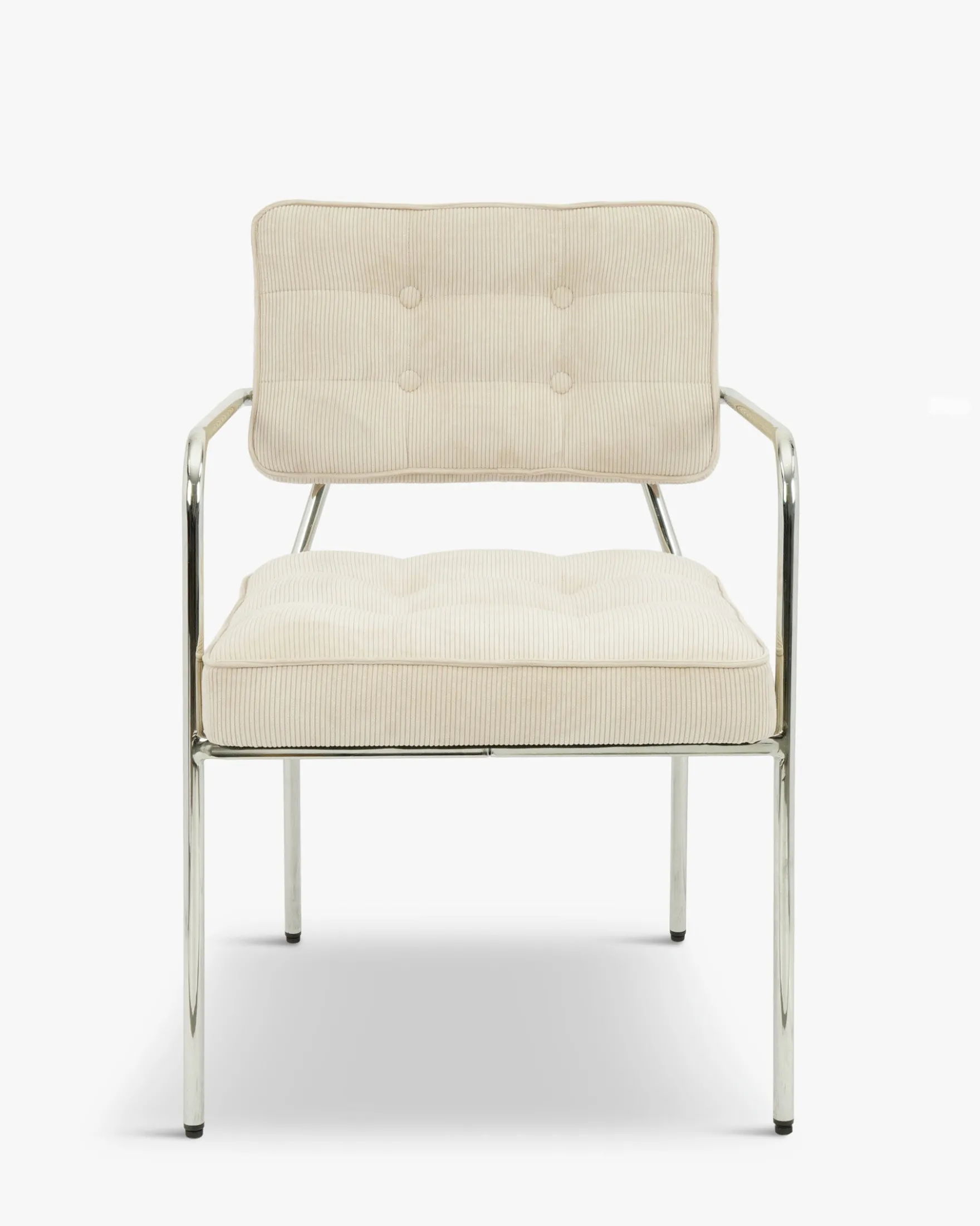 Chaise, Beige pampa & Métal chromé Orea