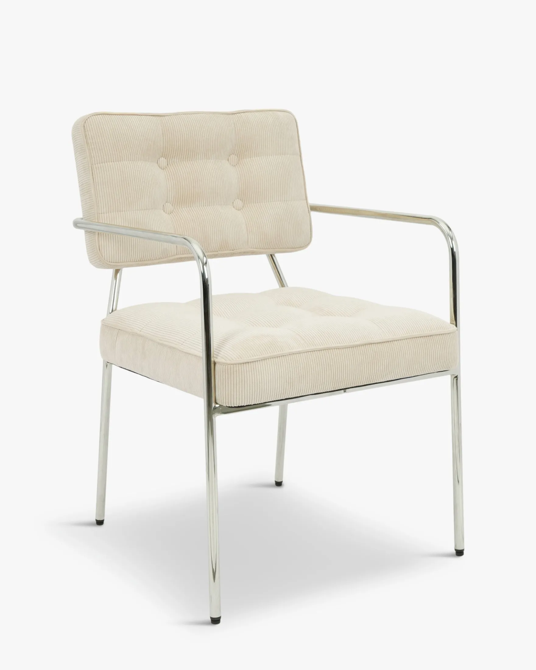 Chaise, Beige pampa & Métal chromé Orea